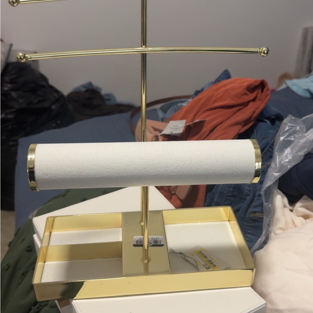 Gold and White Jewelry Organizer